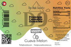 The High Society 500mg Delta-9 Gummies - Guava Melon The High Society Herbs Co