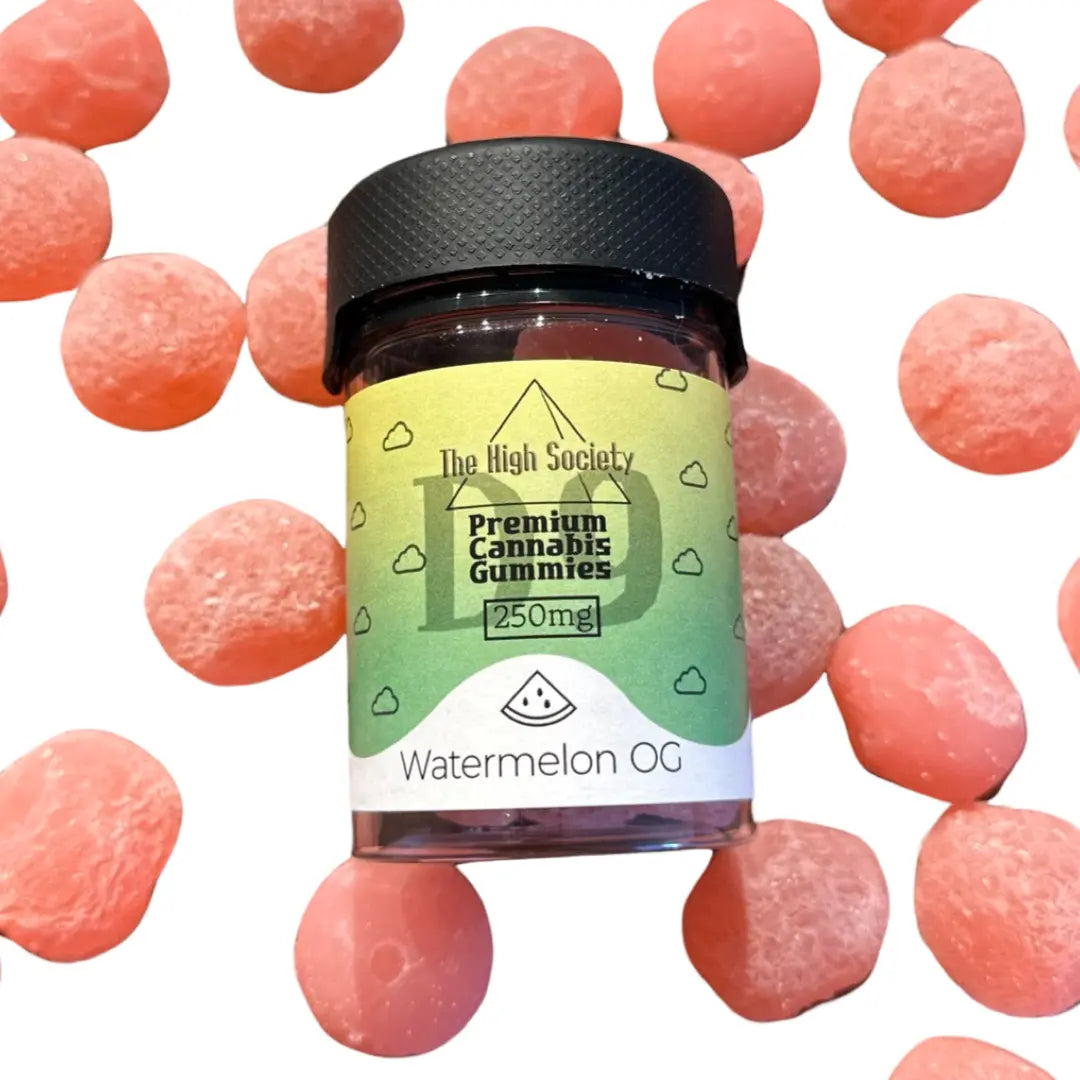 The High Society 250mg Delta-9 Gummies - Watermelon OG The High Society Herbs Co