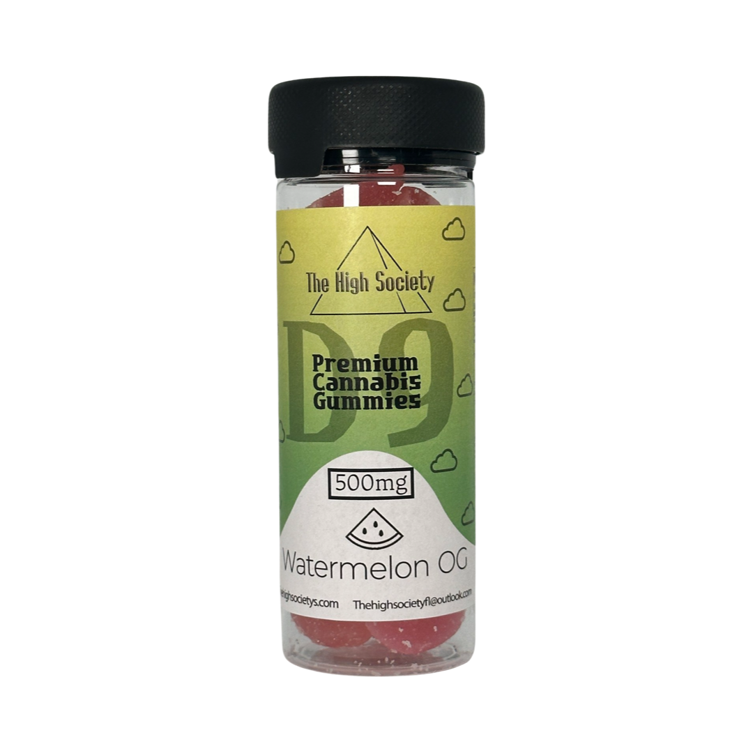 The High Society 500mg Delta-9 Gummies - Watermelon OG The High Society Herbs Co