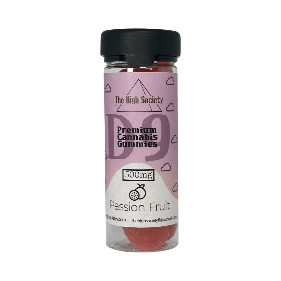 The High Society 500mg Delta-9 Gummies - Passion Fruit The High Society Herbs Co