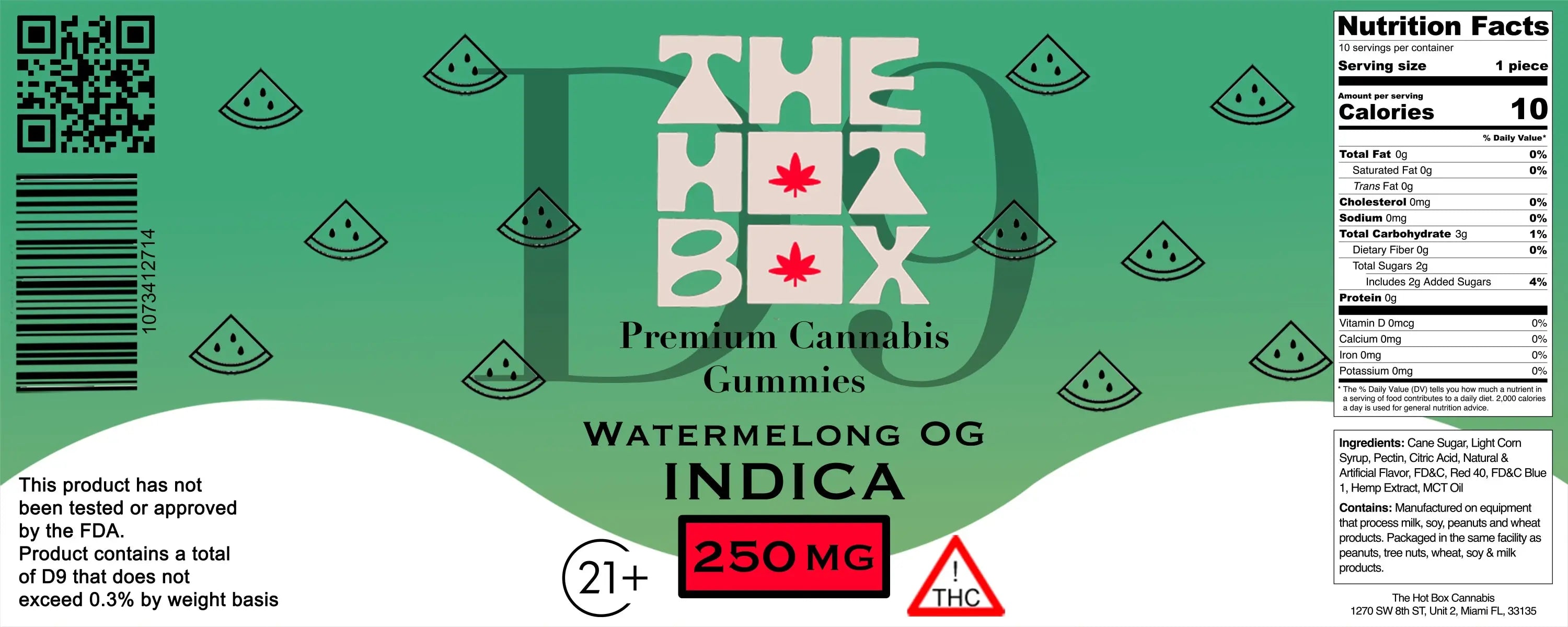 The High Society 250mg Delta-9 Gummies - Watermelon OG The High Society Herbs Co